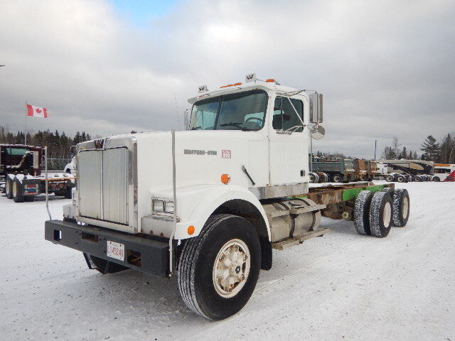 1996 Western Star tandem cab & chassis. NTC-350 big cam engine w/Jake. 15 direct trans. 16/46 axles w/4:10 gears. Hend spring susp, (Air ride cab). H/D single frame. 250